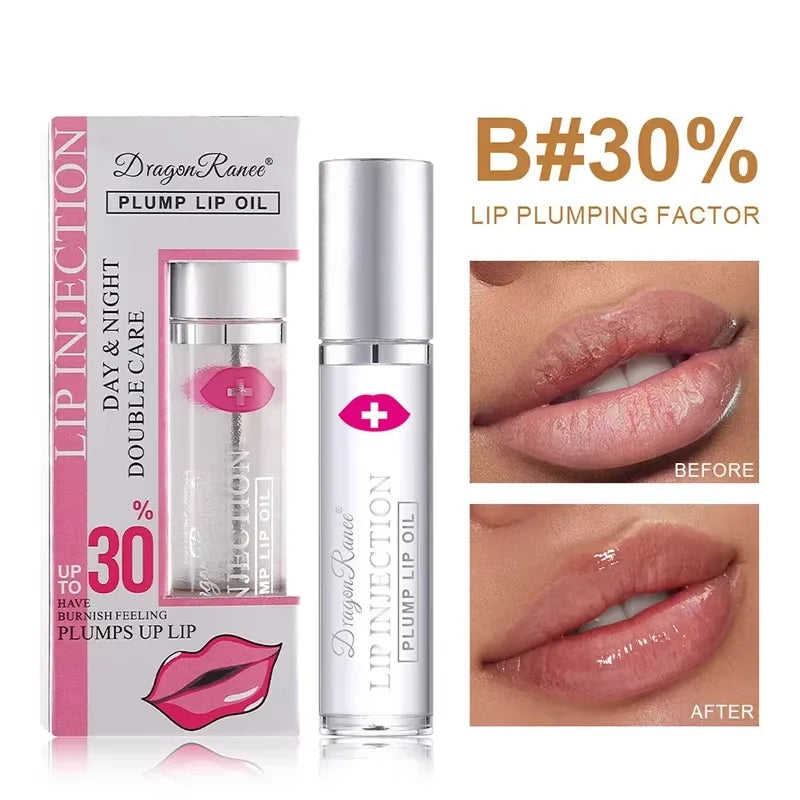 Amzzonstore volumizing lip plumper oil and gloss with moisturizing and anti-wrinkle properties, enhancing and nourishing lips.