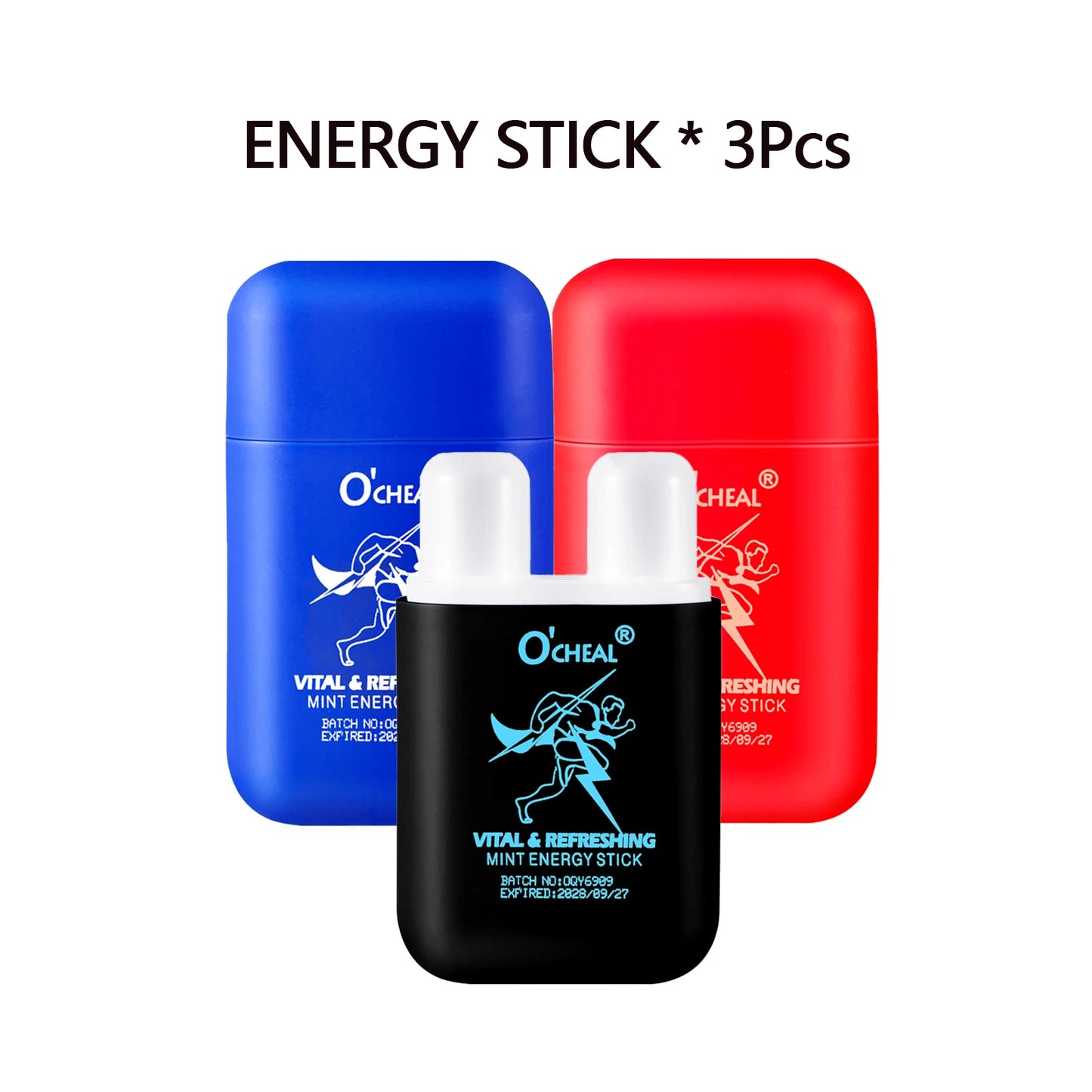 O'cheal Energy Stick by amzzonstore, refreshing mint-scented inhaler with energizing vapors for fatigue relief and revitalization.