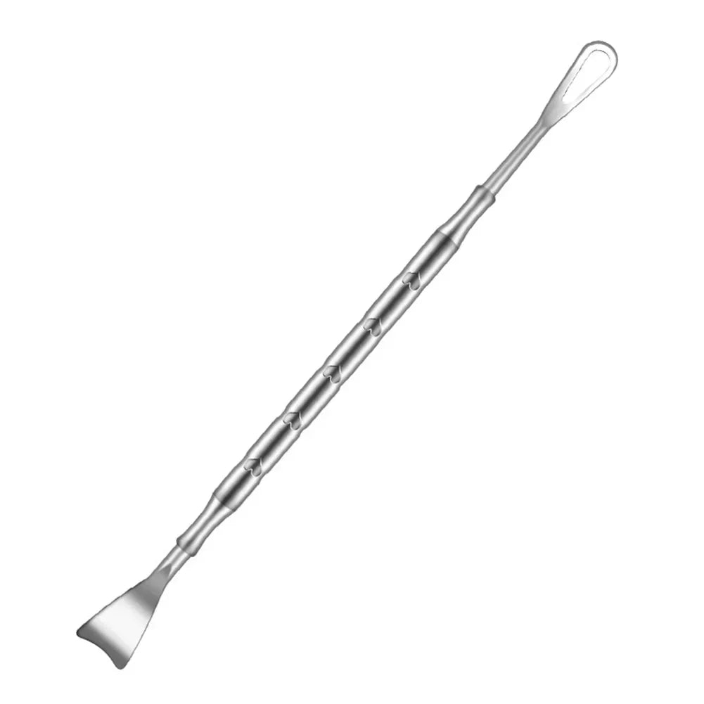 Double head stainless steel blackhead remover tool for face blemish and pimple extraction, professional-grade comedone extractor.