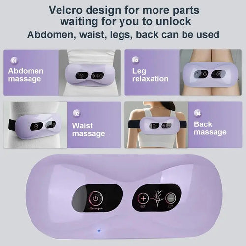 Portable electric abdominal massager by amzzon.store showing a sleek device for belly muscle stimulation and relaxation.