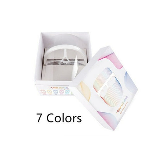 Amzzon.store 7-color LED light therapy facial mask for anti-aging and skin rejuvenation, showing the mask with multiple LED light panels.