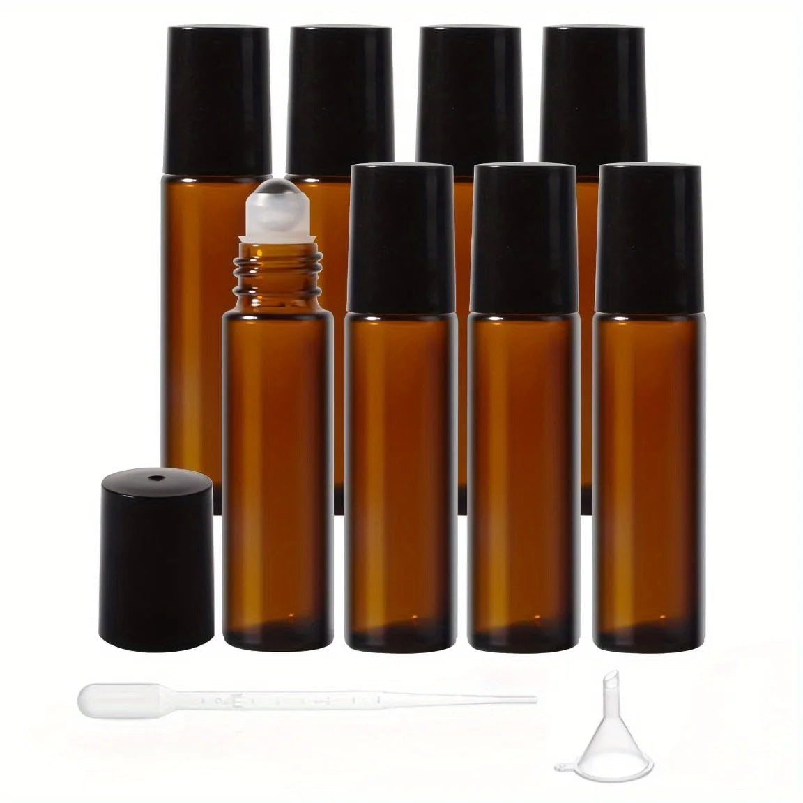 10ml glass roll-on essential oil bottles with stainless steel balls, refillable perfume and travel spray tubes from amzzon.store