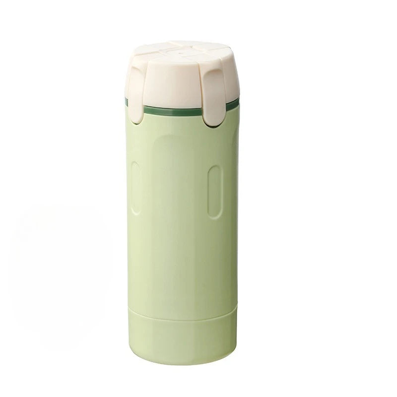 Amzzonstore 4-in-1 emulsion dispenser bottle with labels, travel toiletry container, minimalist design for skincare and liquids.