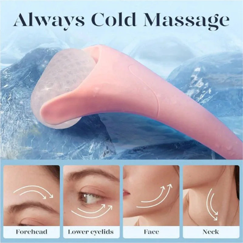Amzzonstore facial ice roller and massager for cooling skin, reducing dark circles and puffiness with reusable ice compress.