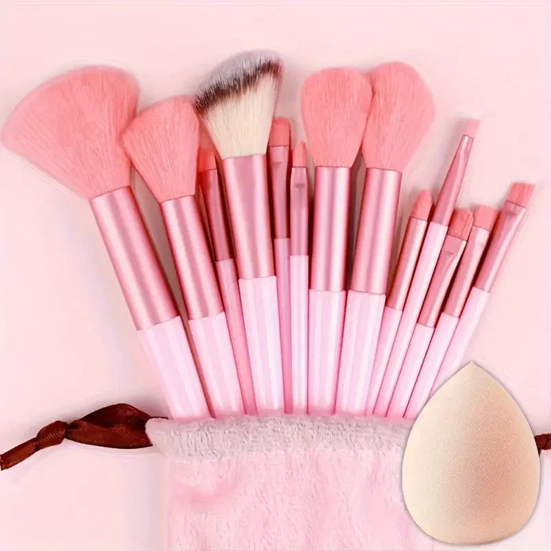 Set of 13 professional makeup brushes including foundation, eyeshadow, blush, and powder brushes from amzzonstore.