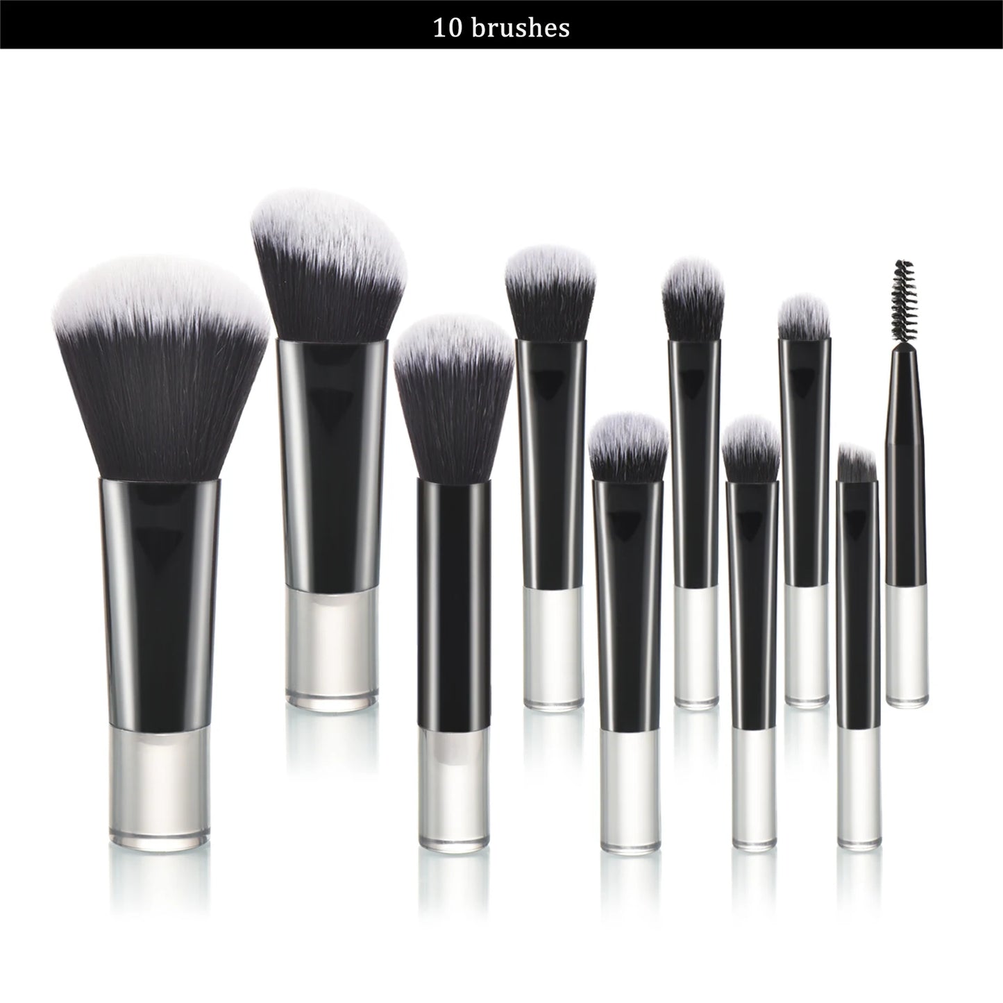 Pink mini travel makeup brushes set with 10 portable palm-sized tools for professional makeup application by amzzonstore.
