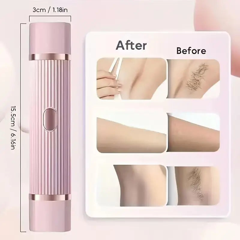 Amzzonstore two-in-one women's electric shaver for eyebrows, face, legs, and armpits, portable wet and dry hair remover.