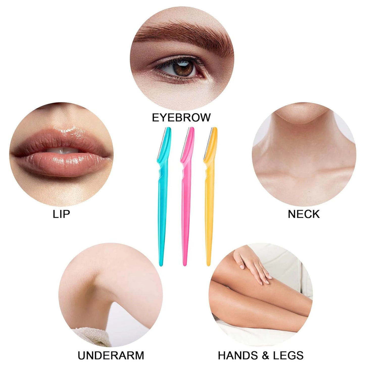 Amzzon.store eyebrow and face razor set for women and men with protective cover, safe dermaplaning shaver for personal hair removal