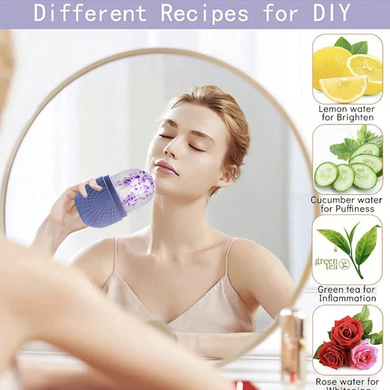 Silicone ice roller for face and eyes by amzzonstore, cooling, reusable facial skin care tool with leak-proof design.
