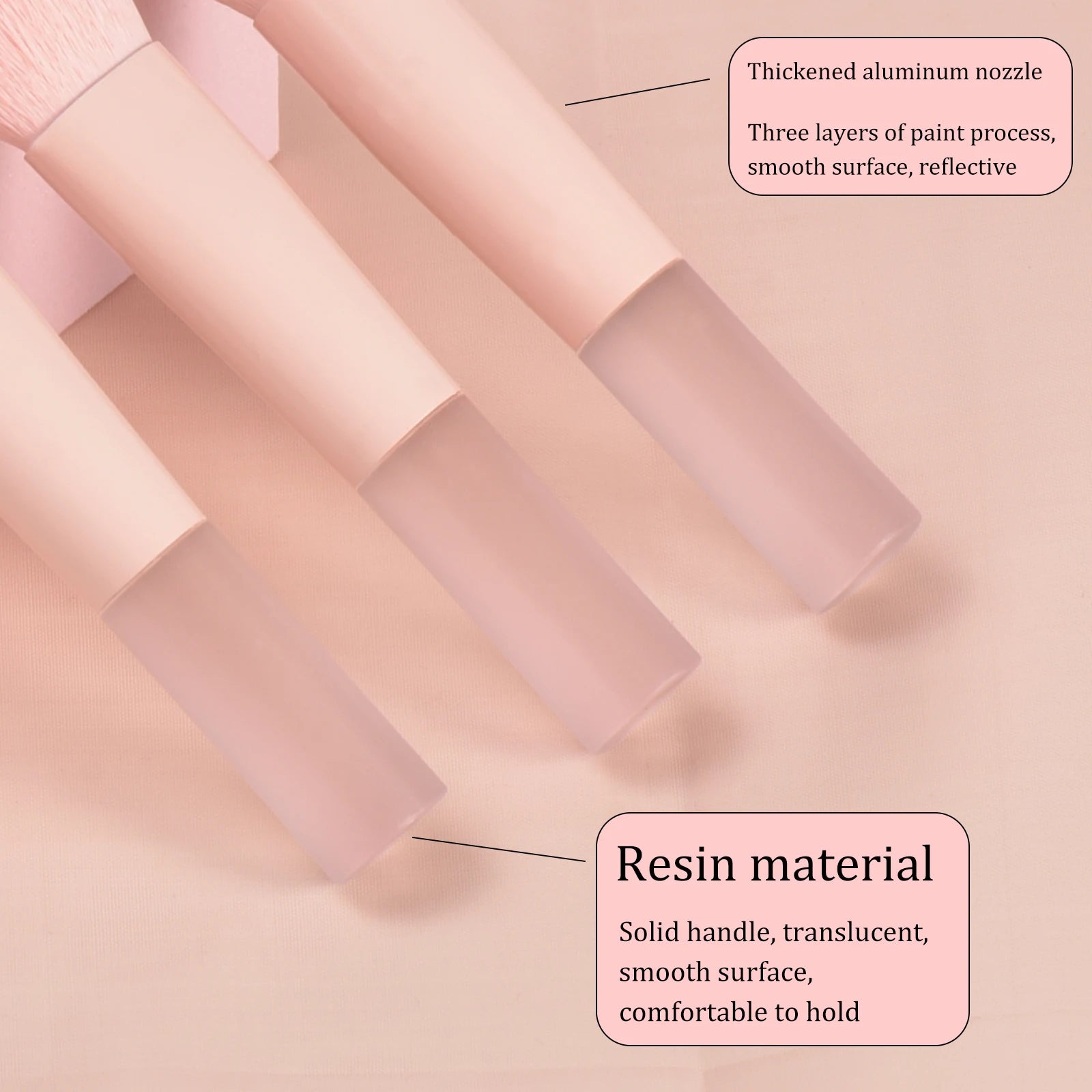 Set of 10 pink mini portable makeup brushes and puffs from amzzonstore, ideal for travel and professional makeup application.