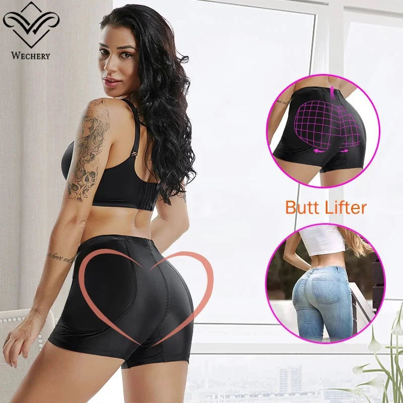 wechery women padded butt lifter plus size control panties hip up shapewear underwear.