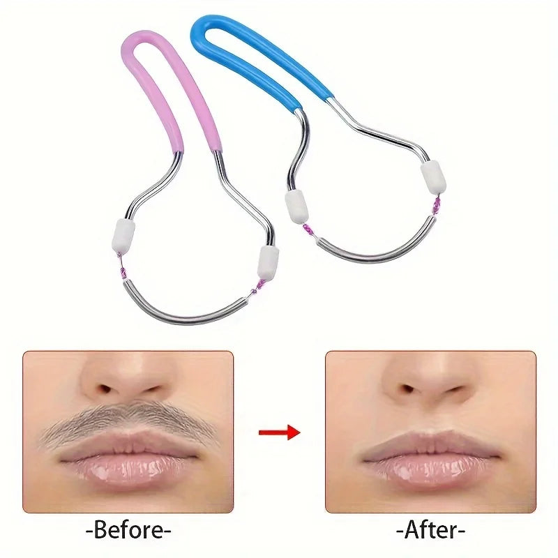 Facial epilator for women by amzzonstore with spring roller design for removing unwanted hair from upper lip, chin, and face.