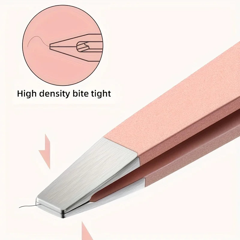 Set of four OLOEY professional stainless steel eyebrow tweezers for precise face hair removal and splinter removal.