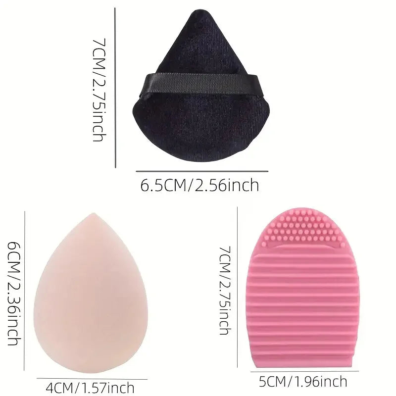 Set of professional makeup brushes by amzzonstore including foundation, eyeshadow, blush, and concealer brushes with soft, fluffy bristles.