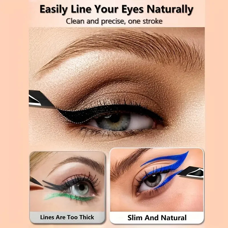 Amzzonstore eyelash eyeliner brush set with tilted fine blade for precise application, suitable for all skin types.