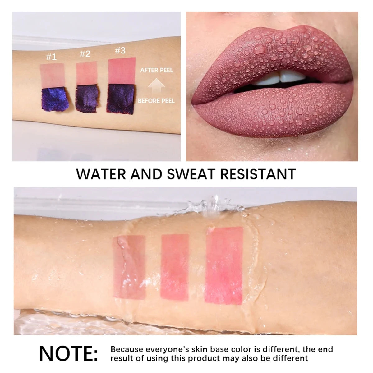 amzzon.store JUJU DREAM 3-Piece Pink Lip Stain Set with long-lasting, waterproof, transfer-proof lip gloss and tint in a makeup kit