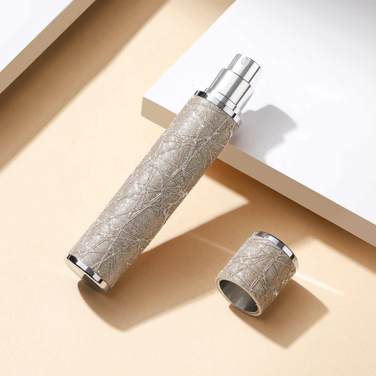 Compact leather perfume atomizer bottle, 5ML refillable travel spray, portable perfume sprayer by amzzonstore.