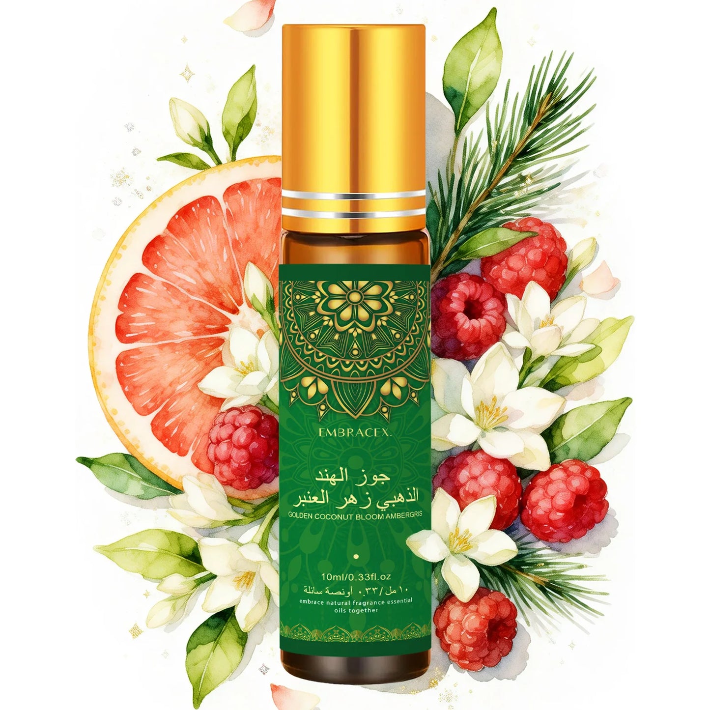 EmbraceX long-lasting essential oils set with 10ml roller perfumes and aromatherapy oils in a gift box for diffuser and skincare.