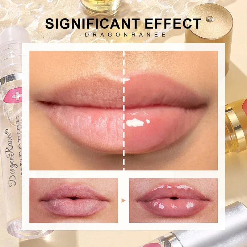 Amzzonstore lip plumper oil and gloss enhances lips with moisturizing, volumizing, and anti-wrinkle properties, featuring a sleek lip care design.