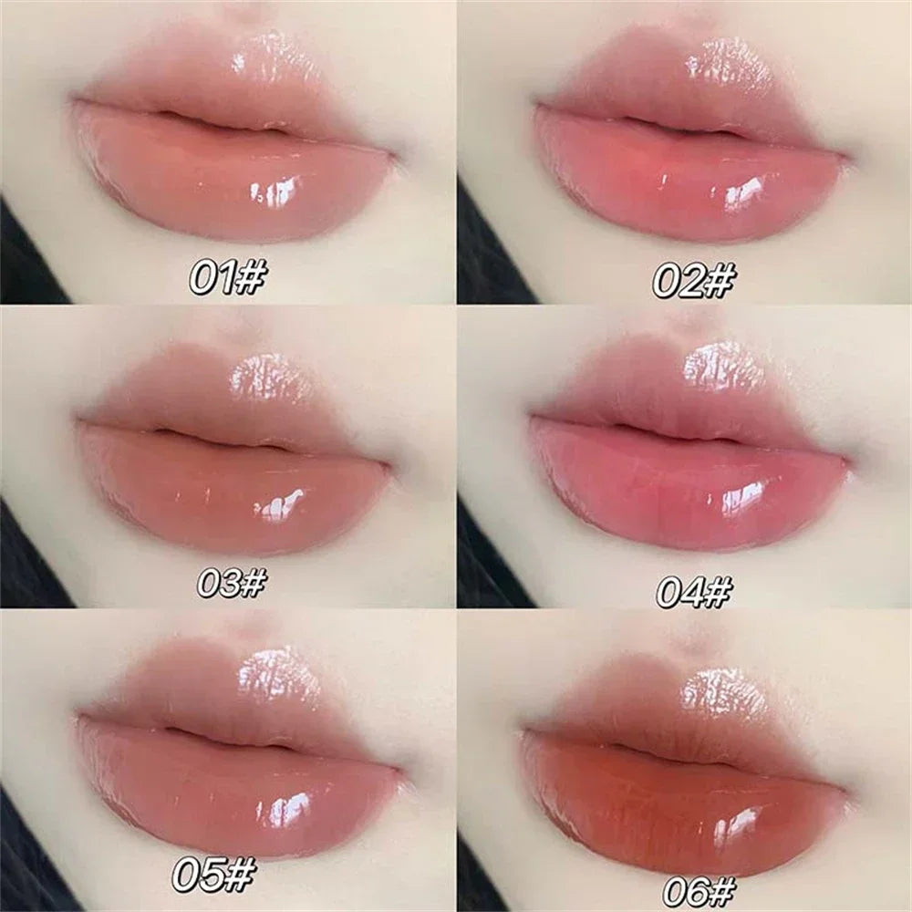 Metal head ice diamond essence lip tint with water light glass finish, moisturizing and plumping lip gloss for reducing wrinkles
