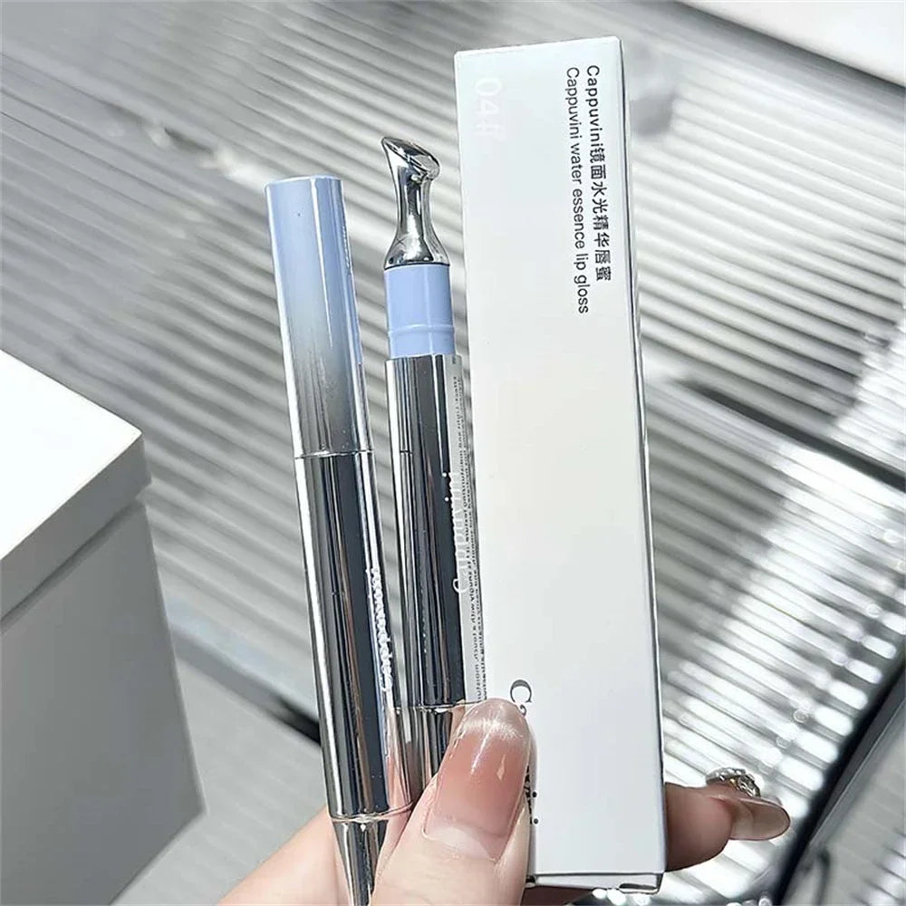 Metal Head Ice Diamond Essence Lip Tint from amzzonstore with a mirror, water light glass lip gloss and moisturizing lip plumping care