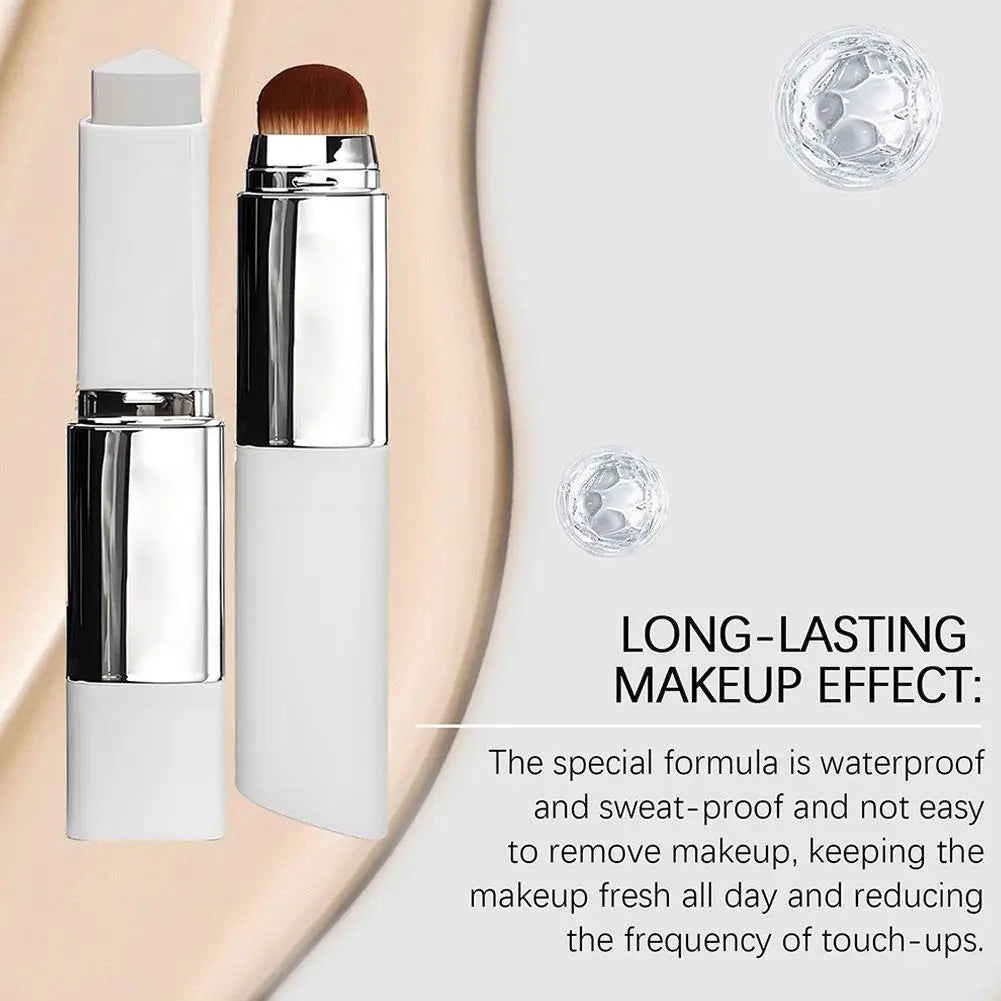 Amzzonstore 2-in-1 color-changing foundation stick with liquid, lightweight, moisturizing, and brightening formula for all skin types.