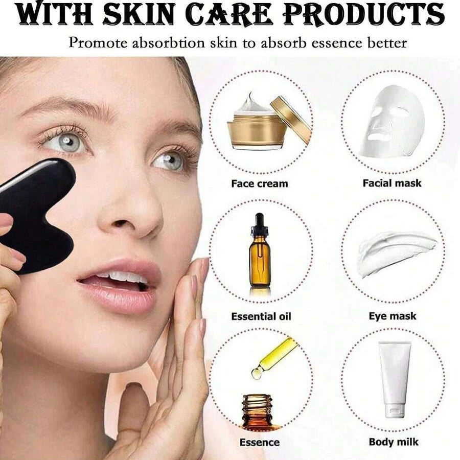 Set of 1-3 ice face rollers and GuaSha face tools for skincare, facial massage, lifting, and contouring by amzzonstore.