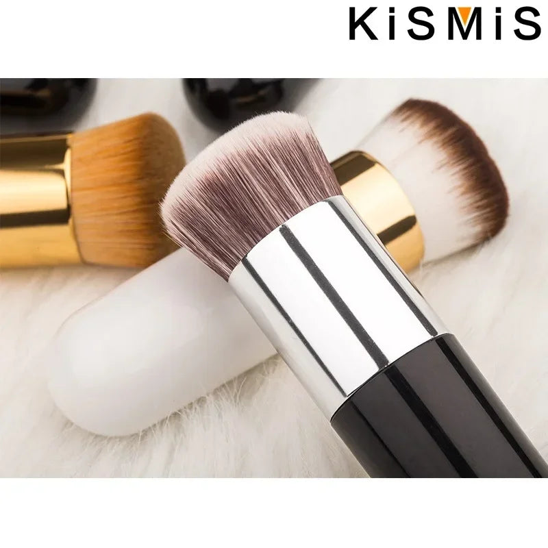 Set of professional flat cream makeup brushes for face, cheeks, contour, blush, foundation, and flawless application by amzzonstore