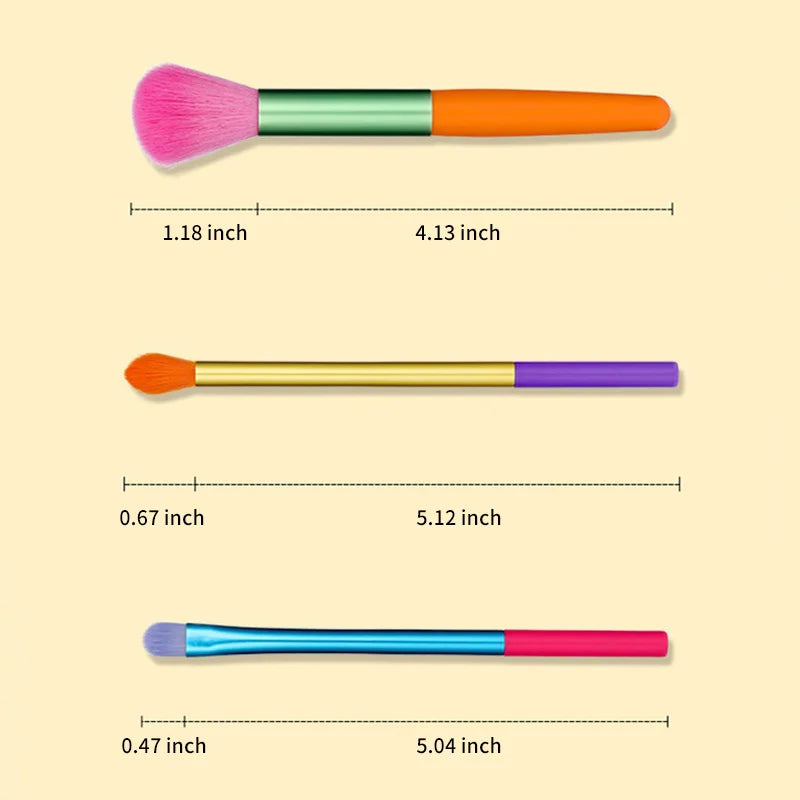 Colorful 15-piece makeup brush set by amzzonstore with foundation, blush, concealer, and eyeshadow brushes for blending and application.