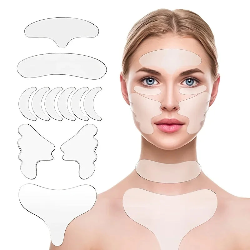 Reusable silicone anti-wrinkle pad for face and neck, facial skin lift, anti-aging beauty tool by amzzonstore.