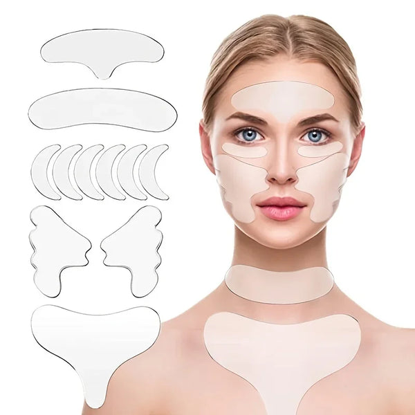 Reusable silicone anti-wrinkle pad for face and neck, facial skin lift, anti-aging beauty tool by amzzonstore.