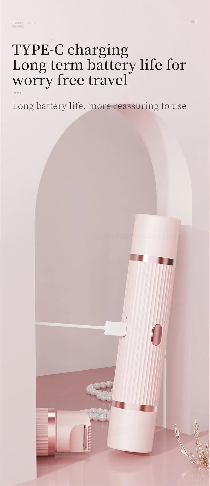 Pink and purple waterproof women's electric razor for bikini, face, underarms, legs, and body hair removal, by amzzonstore.