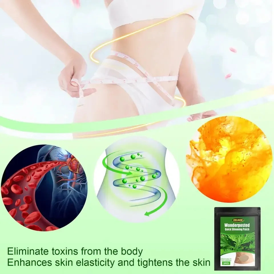 Herbal Slim Belly Patch from amzzon.store, natural detoxifying and weight loss slimming patch for body shaping on skin.