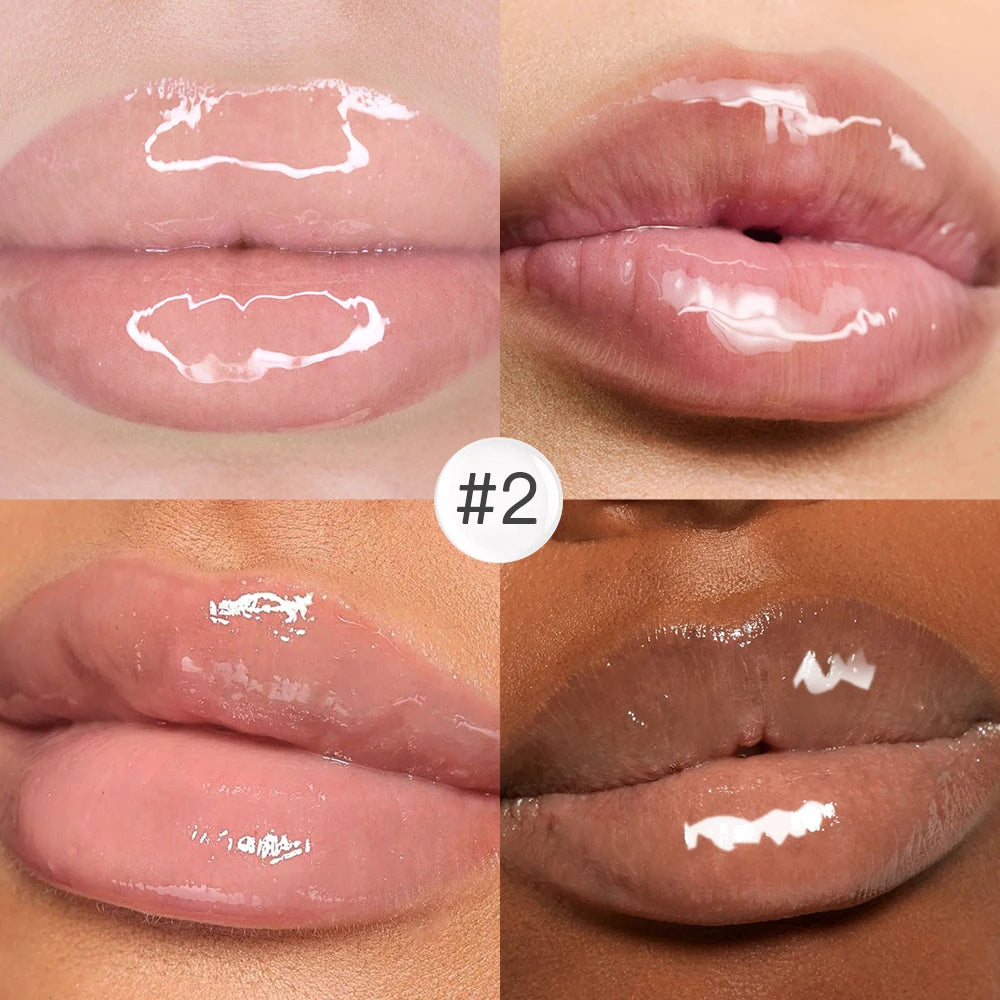 Amzzonstore Lakerain Lip Plumper Gloss Oil showing a sleek lip gloss tube with a shiny finish and applicator for voluminous hydration.