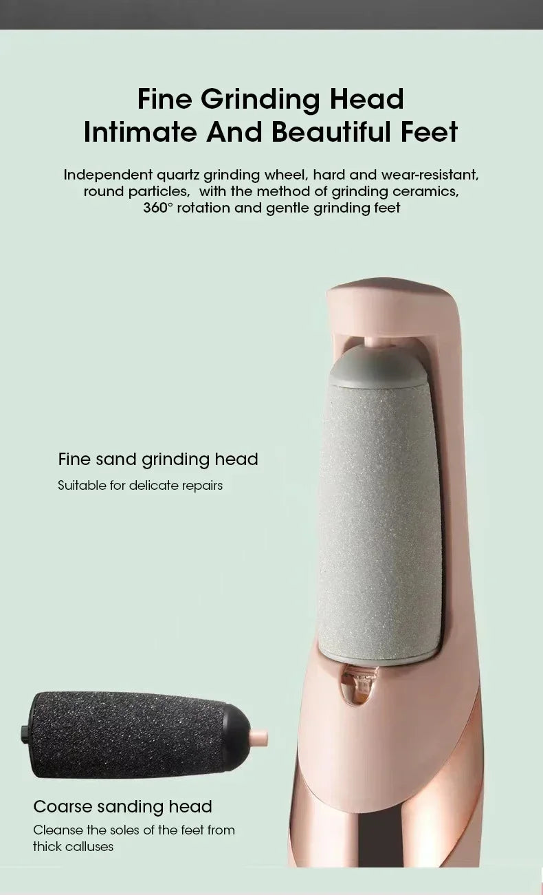 Rechargeable electric callus remover for feet by amzzonstore, waterproof portable foot file and pedicure tool for smooth skin.