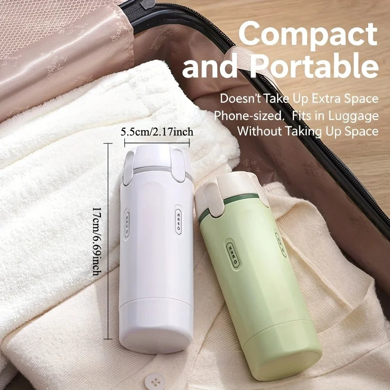 Amzzonstore 4-in-1 emulsion dispenser bottle for travel, minimalist toiletry container with labeled compartments, compact and functional.