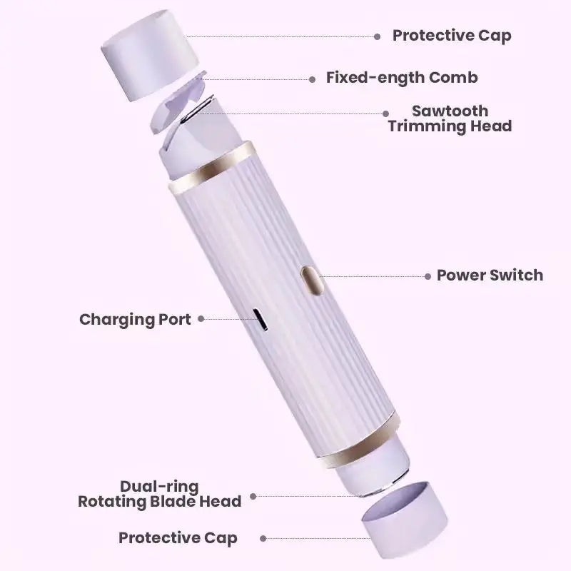 Amzzonstore two-in-one women's electric shaver for eyebrows, face, legs, and armpits, portable wet and dry hair remover.