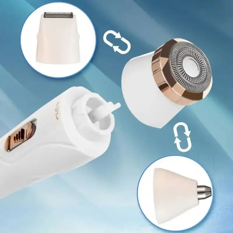 Amzzonstore 3-in-1 electric hair removal set with USB rechargeable nose trimmer, underarm and leg hair removal device.