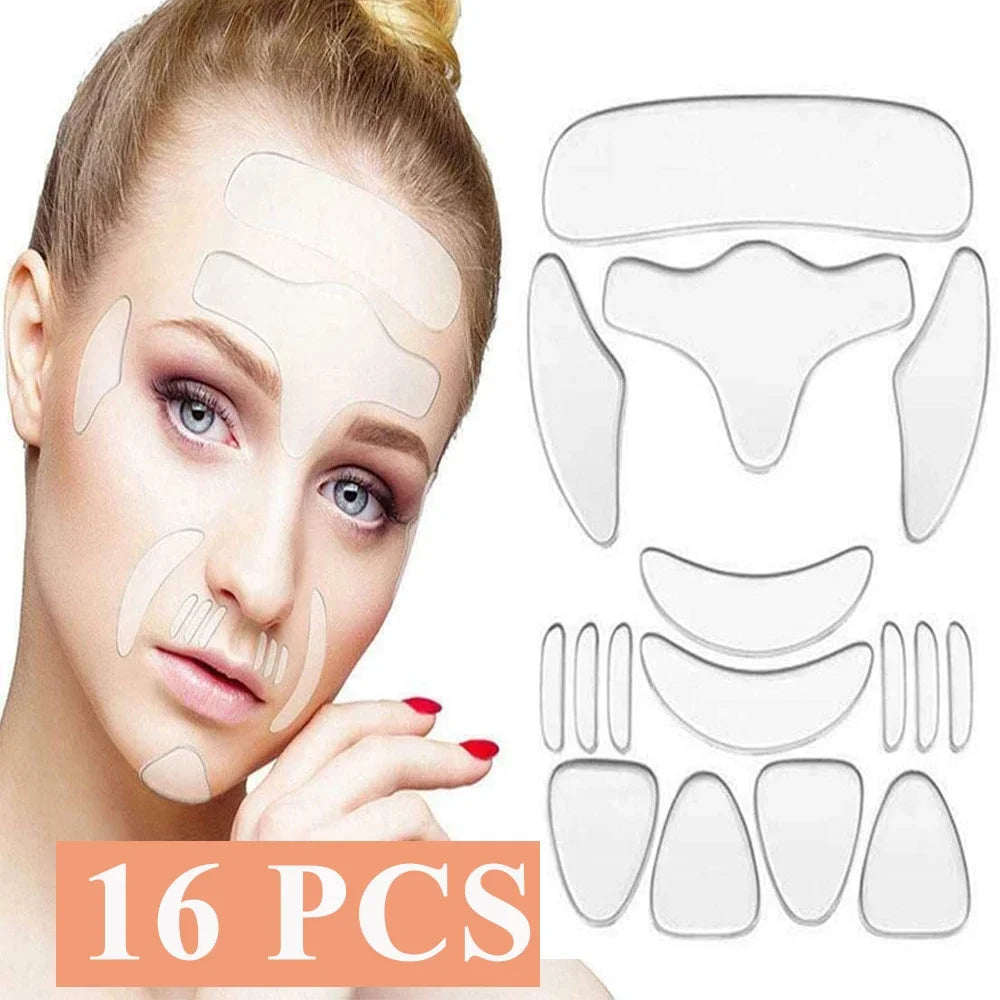 Reusable silicone anti-wrinkle patch for face and neck, facial skin lift and anti-aging beauty tool by amzzonstore.