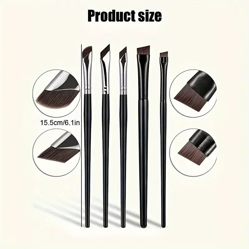 Amzzonstore eyelash brush set with tilted fine blade for precise eyeliner application, suitable for all skin types.