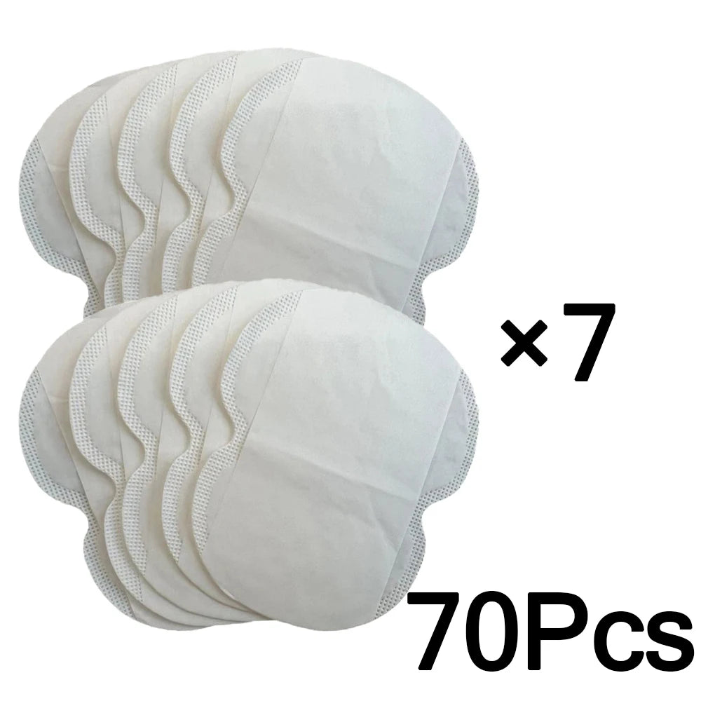 Disposable underarm sweat pads by amzzon.store, transparent absorbent shields for odor and hyperhidrosis control in a pack of 10-80.