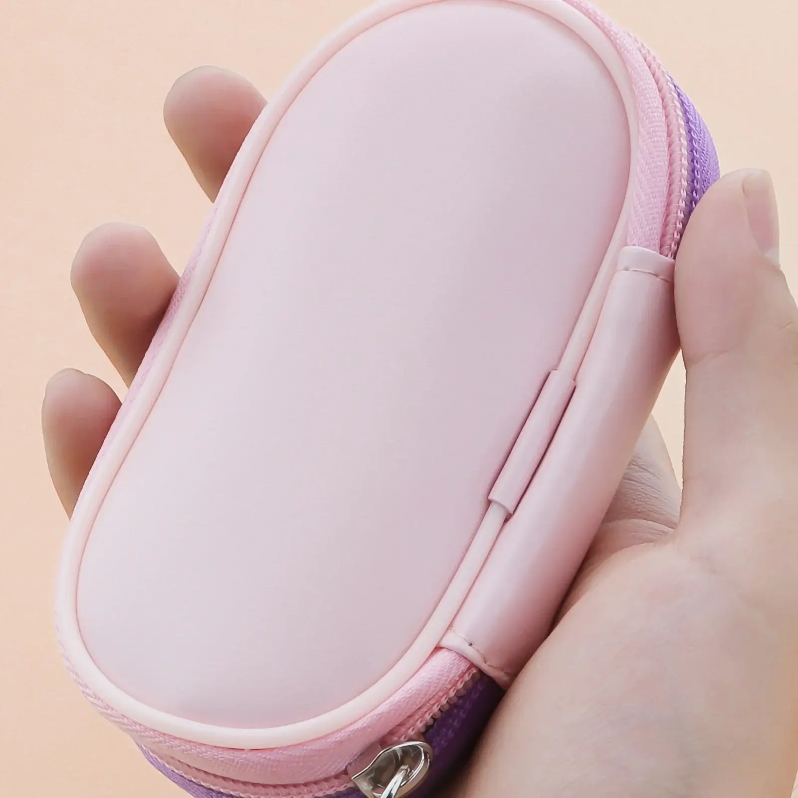 Set of 10 pink mini portable makeup brushes with puffs, ideal for travel and professional makeup applications from amzzonstore.