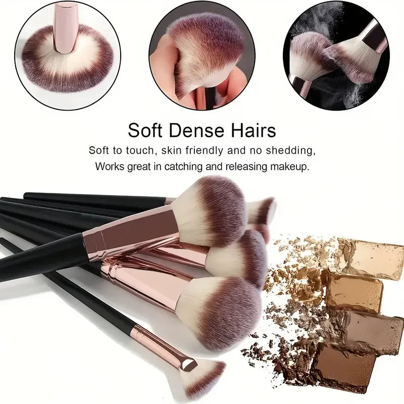 Set of 20 professional makeup brushes including eyeshadow, foundation, concealer, blush, and kabuki brushes from amzzonstore.