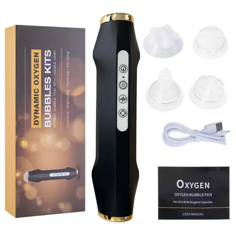Portable CO2 oxygen bubble pen by amzzonstore, rechargeable handheld facial exfoliation and cleansing device for spa beauty treatments.