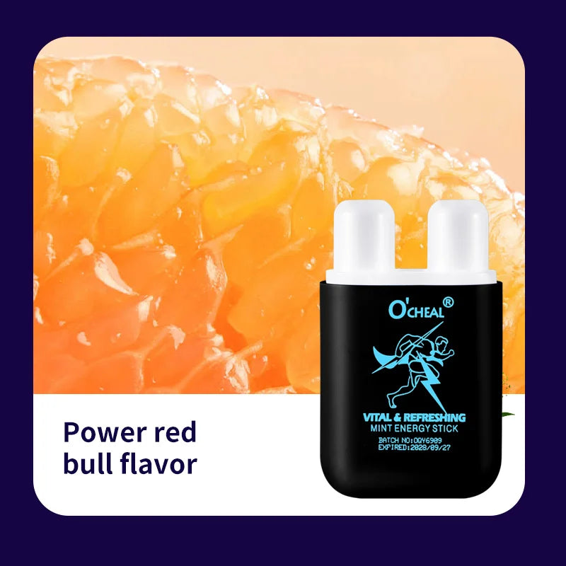 Amzzonstore O'cheal Energy Stick with fresh mint scent, double hole energizing inhaler for fatigue relief and revitalization.