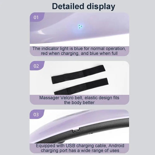 Portable electric abdominal massager with control panel and flexible belt, designed for belly slimming and muscle stimulation.