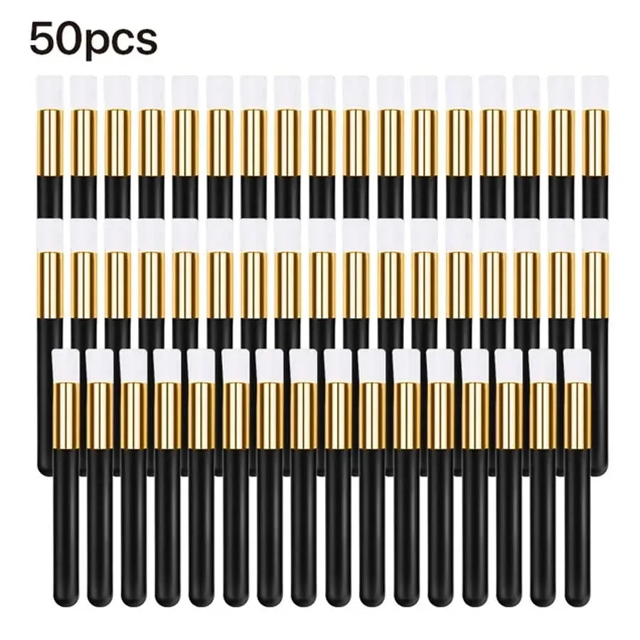 Set of 10/20/50 eyelash cleaning brushes for lash extensions and pore cleaning, featuring small lash and blackhead remover tools.
