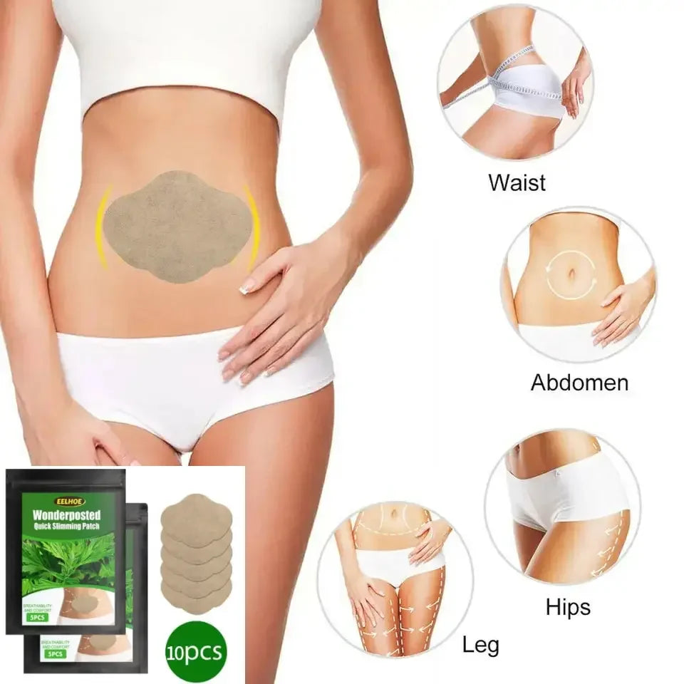 Natural herbal slim belly patch pack for weight loss and abdominal body shaping.