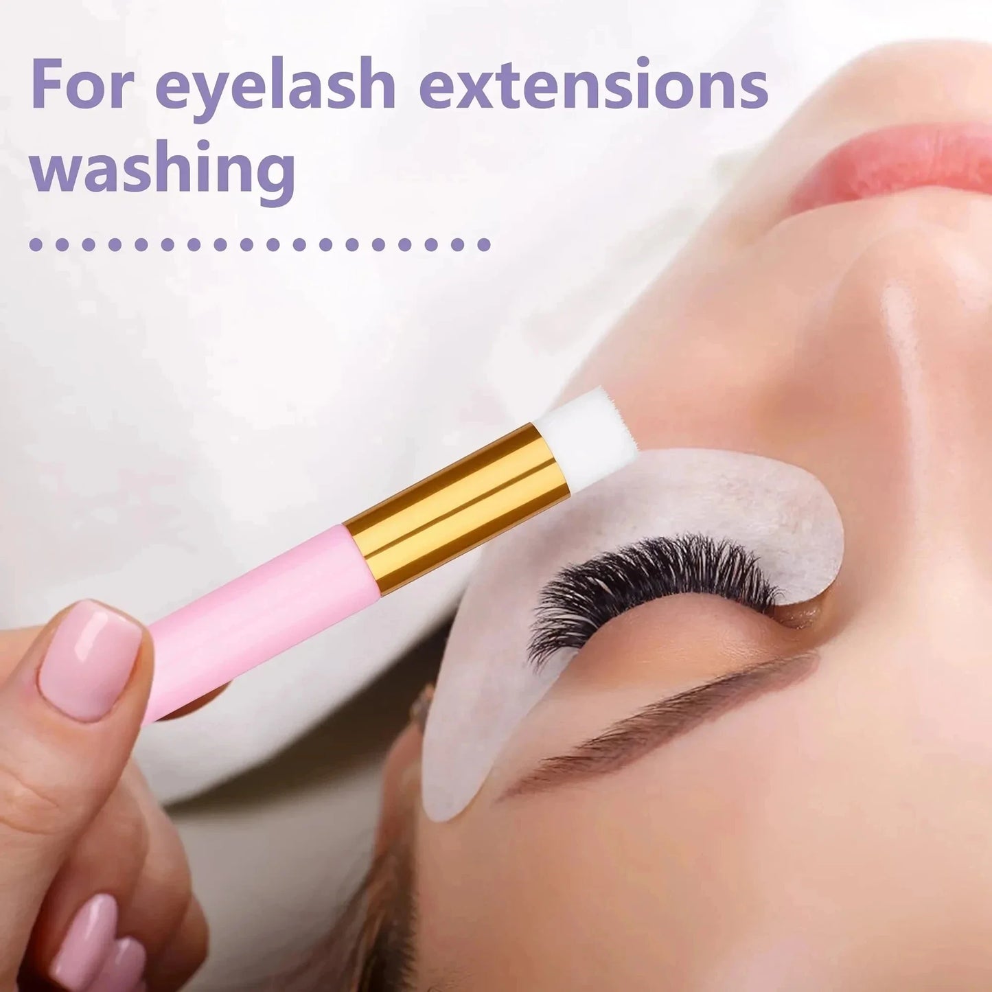 Set of 10/20/50 eyelash cleaning brushes from amzzonstore, designed for lash extension cleaning and pore blackhead removal.