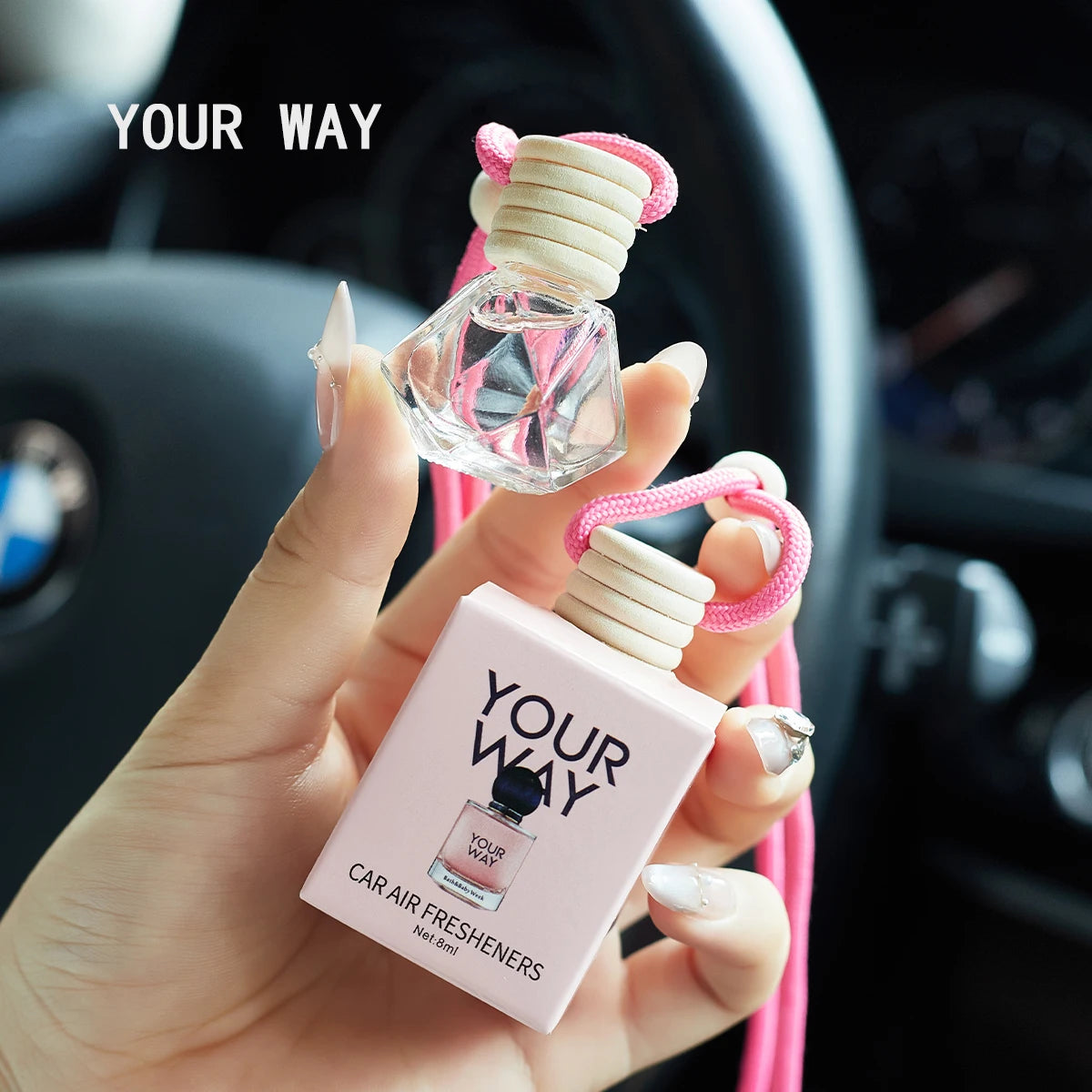 Amzzonstore car perfume air freshener for vehicle interior, long-lasting and charming fragrance for a fresh car environment.
